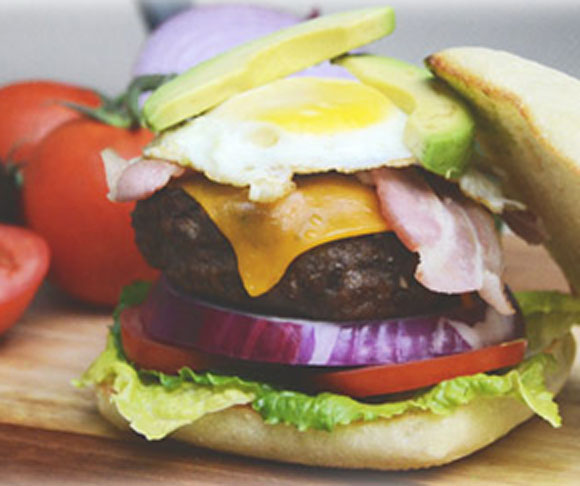 Bacon, Egg, Avacoda Burger