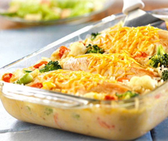 Campbell's Cheesy Chicken and Rce Casserole